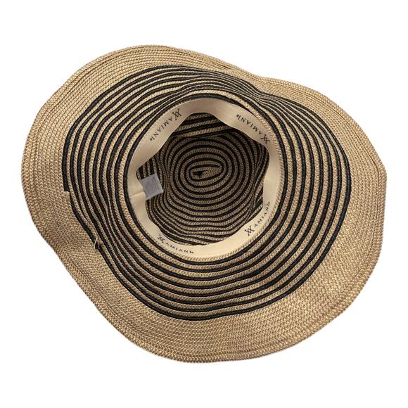 Amiani Striped Hat Straw Floppy Wide Brim Sun Beach Summer Pool One Size main image 7